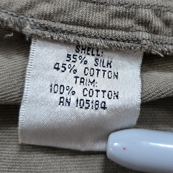 Go> by GoSilk Washable Silk Blend Hooded Jacket Open-Side Utility Anorak Olive - Picture 6 of 16